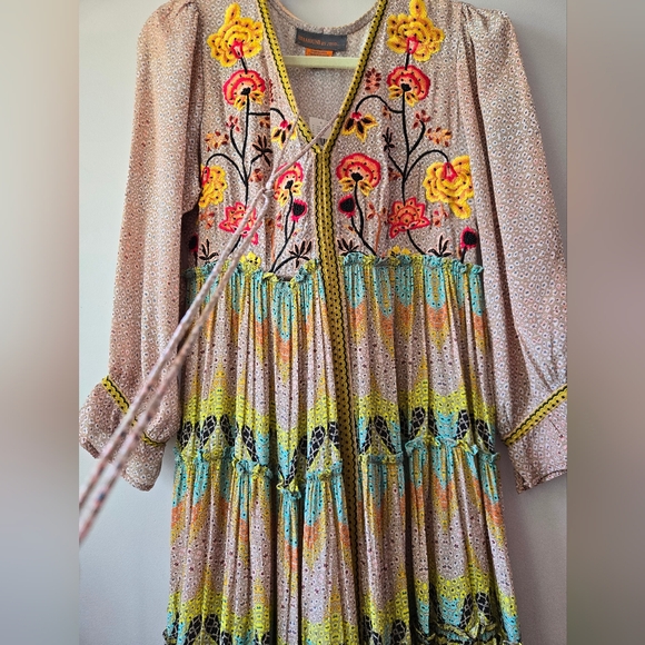 NWT Bhanuni by Jyoti for Anthropologie • Embroidered & Beaded Maximalist Maxi 0P - Picture 6 of 16